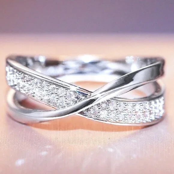 ▶Trendy Dazzling CZ Stone Ring for Women, F037